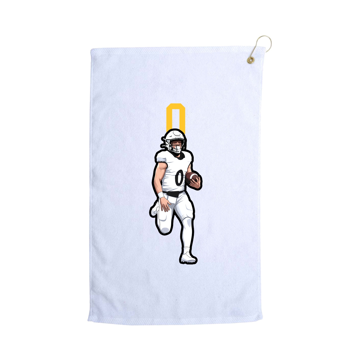 Golf Towel — Number Top in White