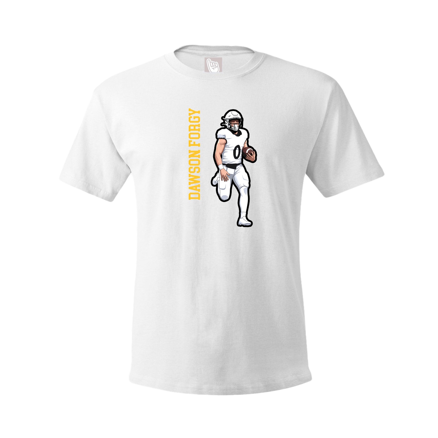 Youth Tee — Name Vertical in White
