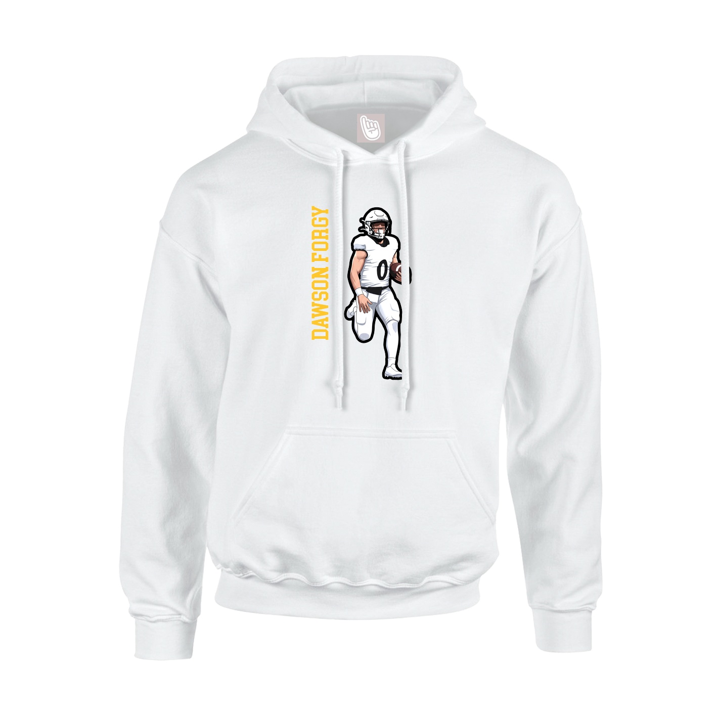Hoodie — Name Vertical in White