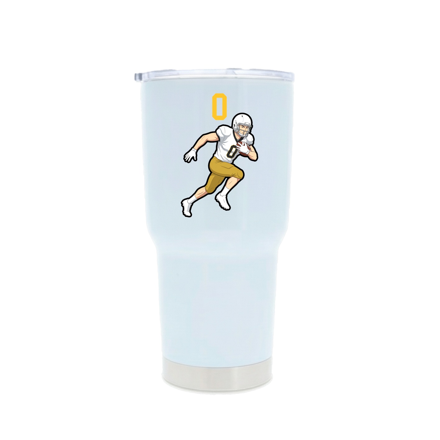 30oz Stainless Steel Tumbler — Number Top in White