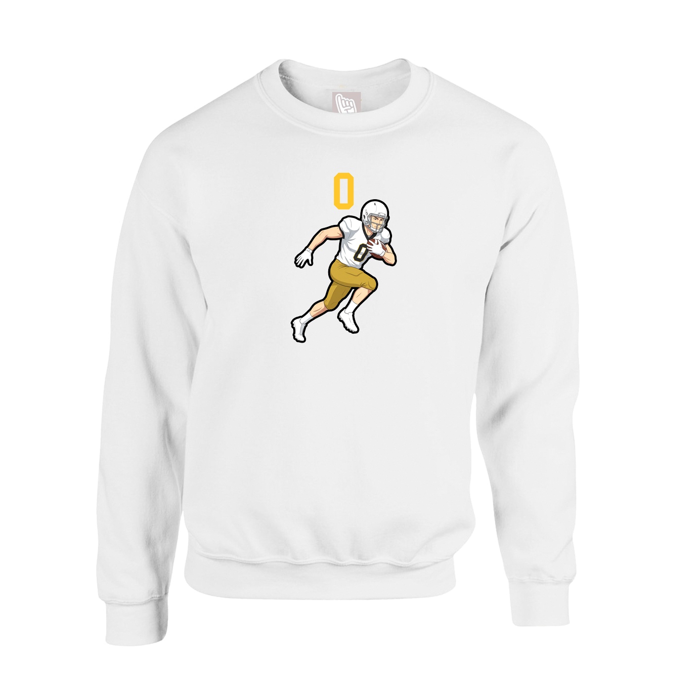 Fleece Crew — Number Top in White