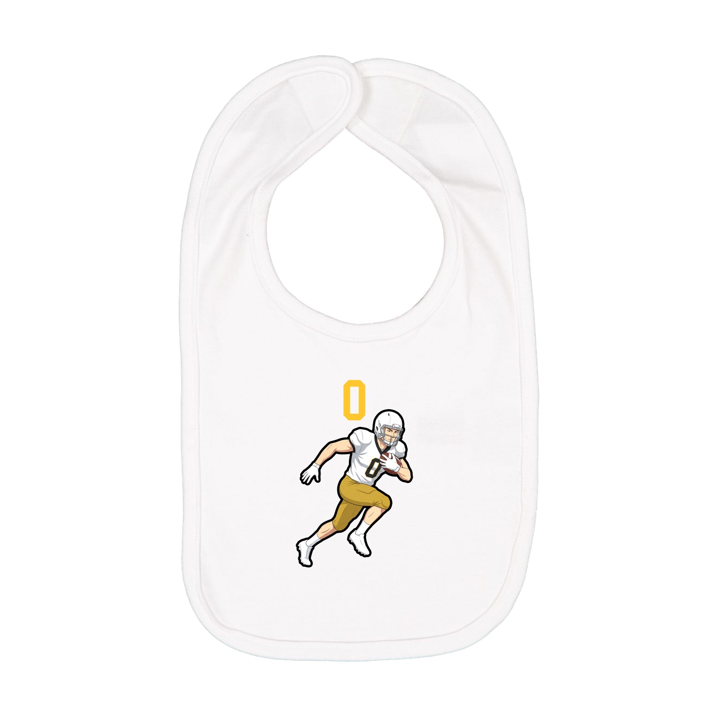 Infant Bib — Number Top in White