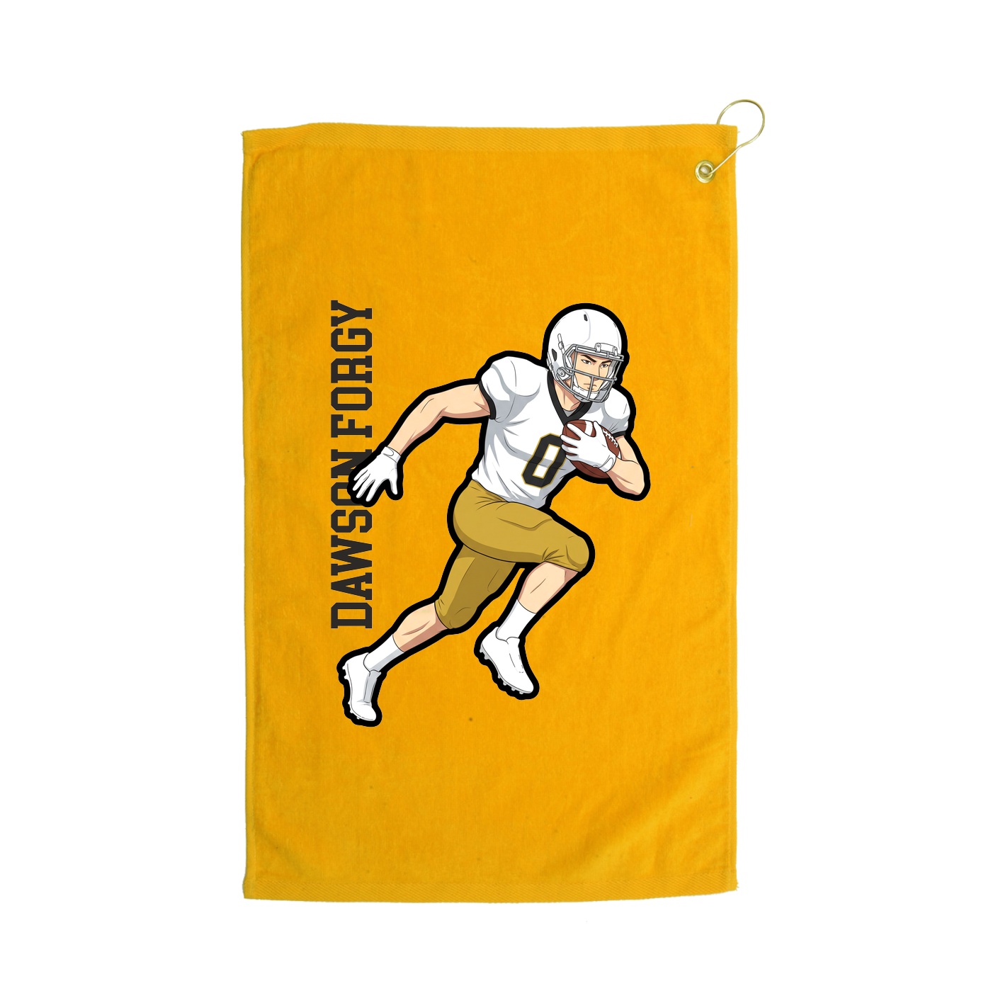 Golf Towel — Name Vertical in Gold