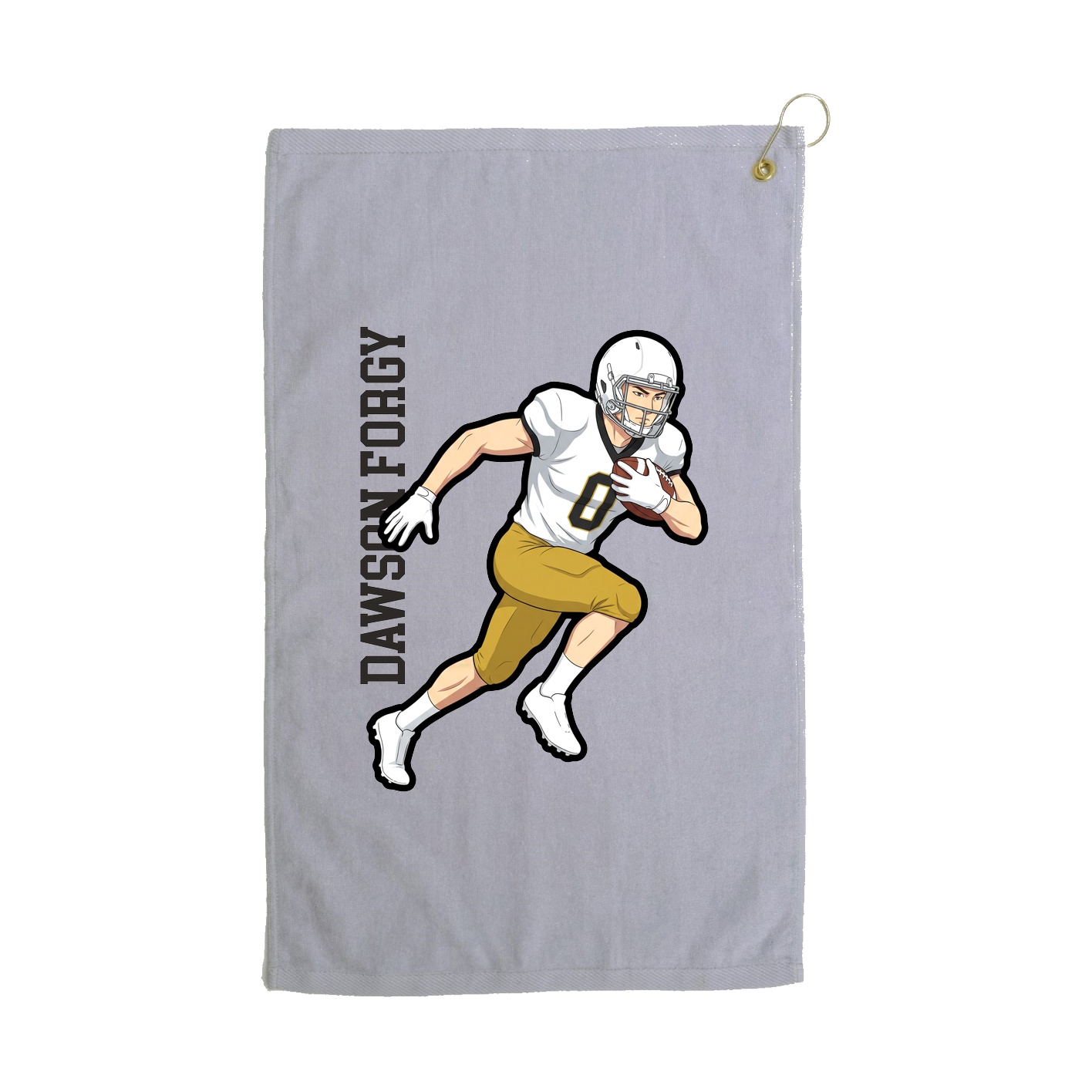 Golf Towel — Name Vertical in Grey
