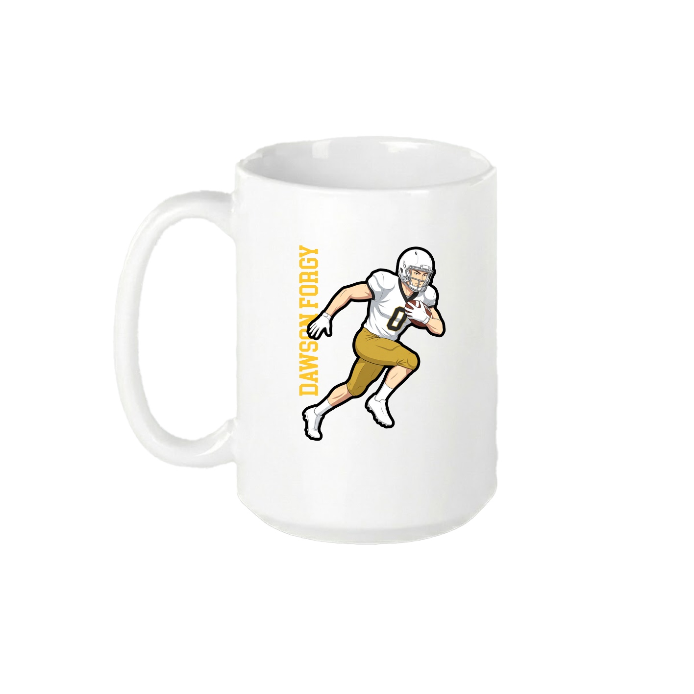 15oz Coffee Mug — Name Vertical in White
