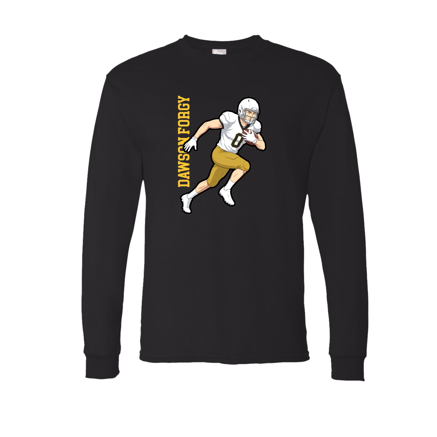 Long Sleeve Tee — Name Vertical in Black