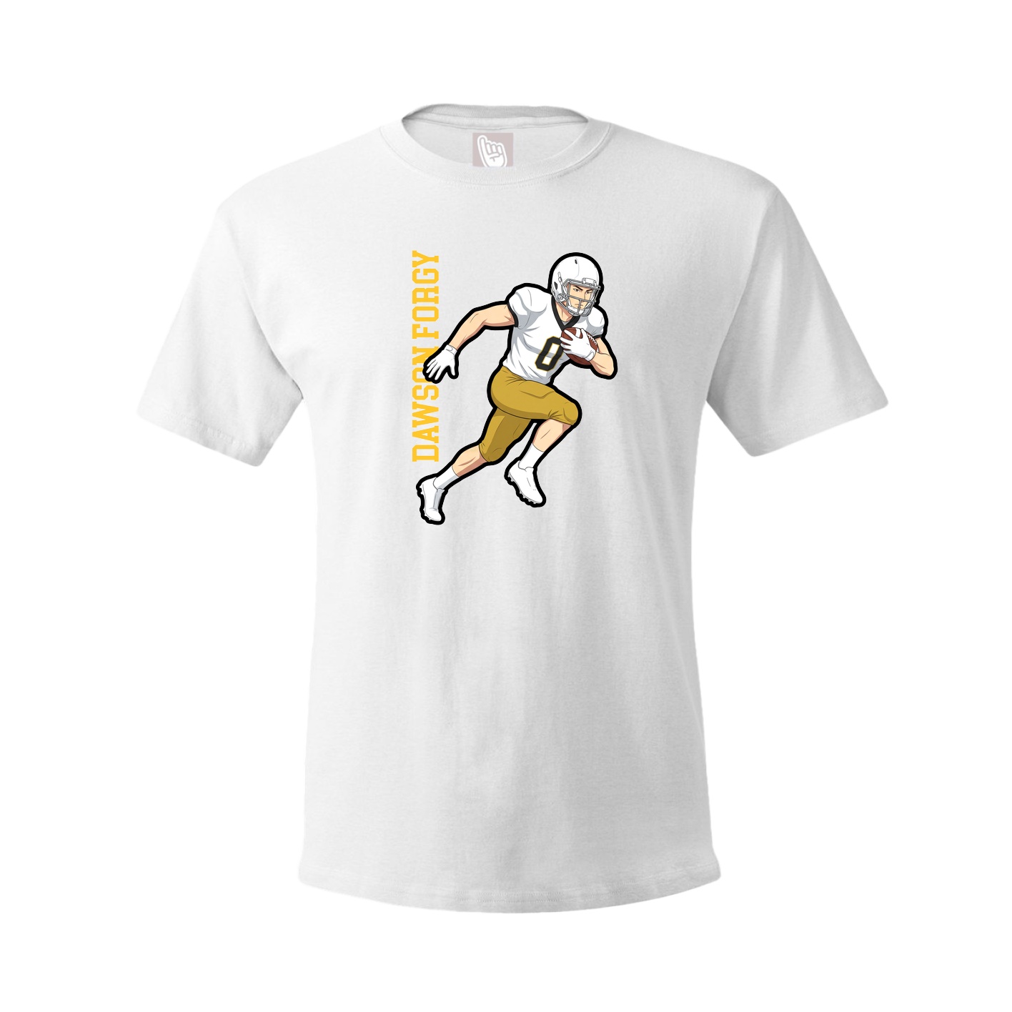 Youth Tee — Name Vertical in White