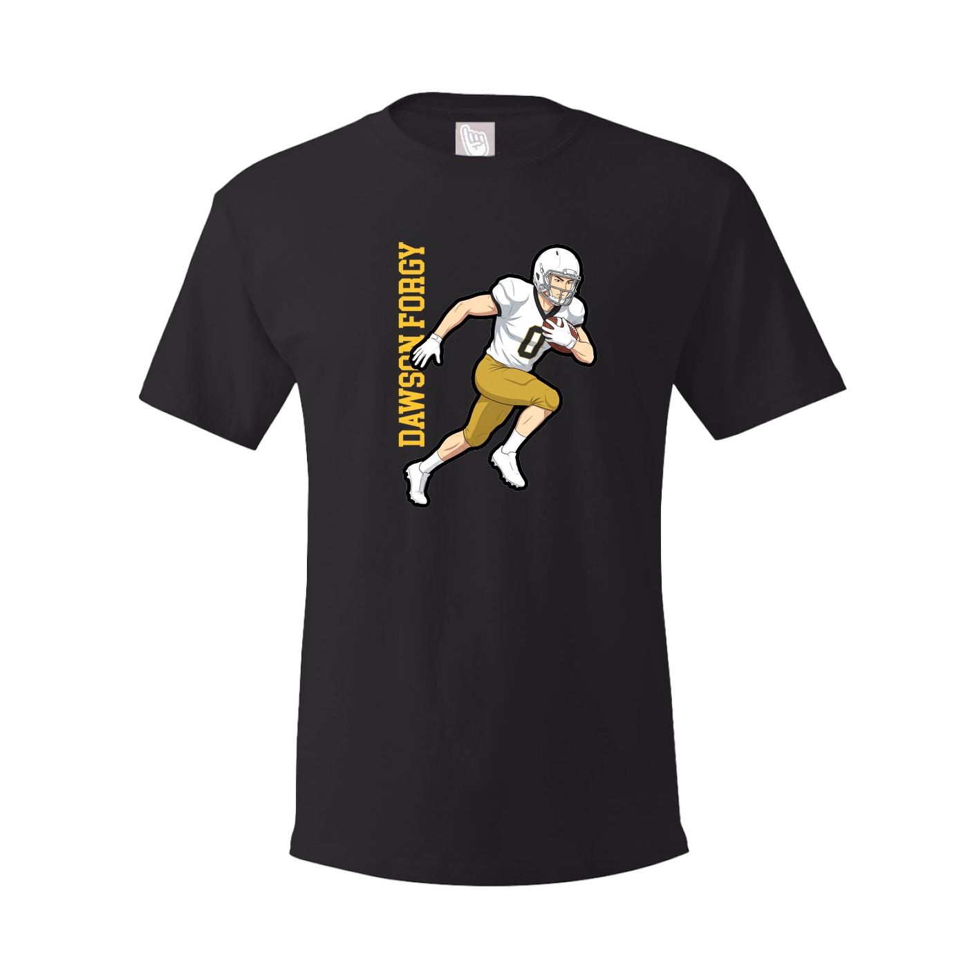 Youth Tee — Name Vertical in Black