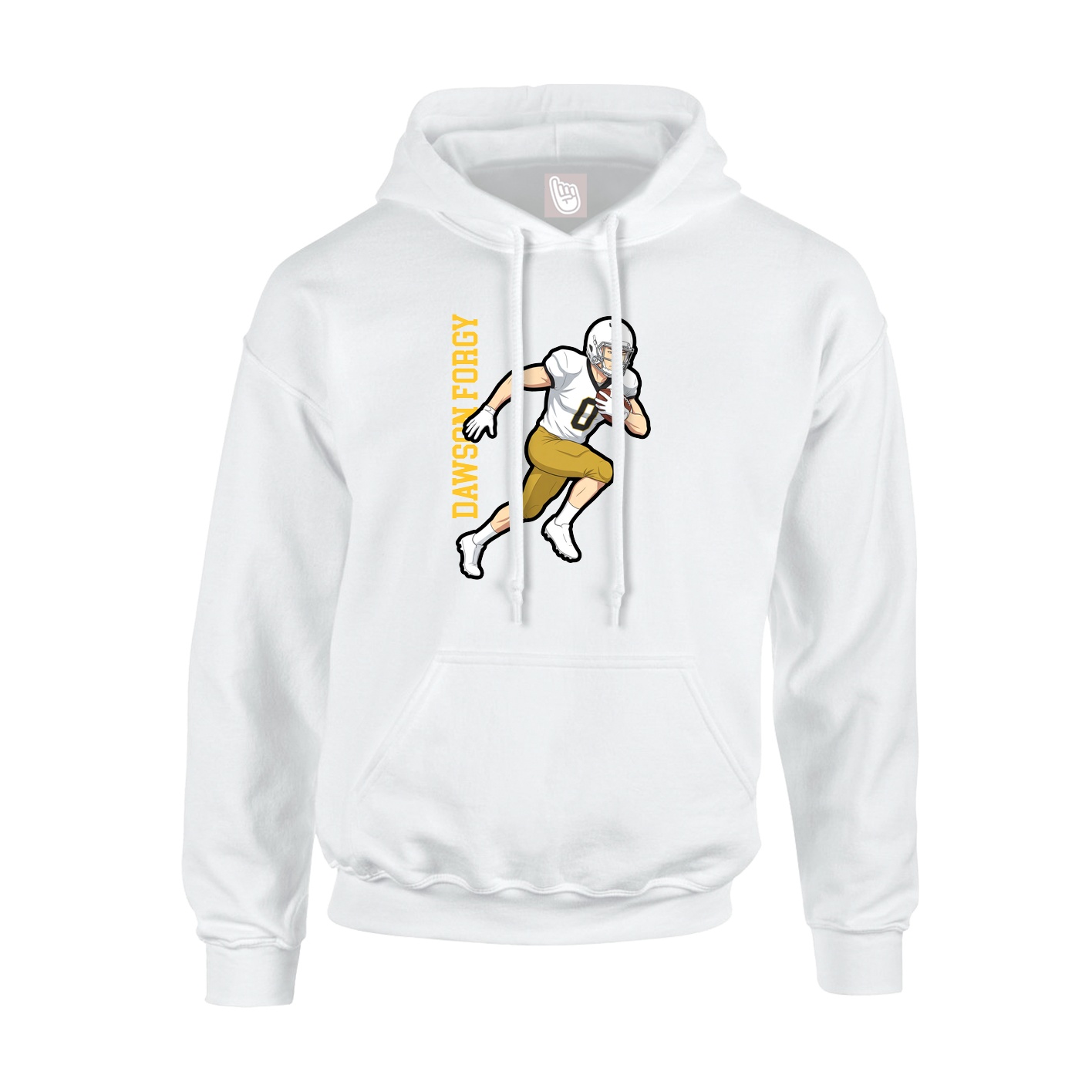 Hoodie — Name Vertical in White