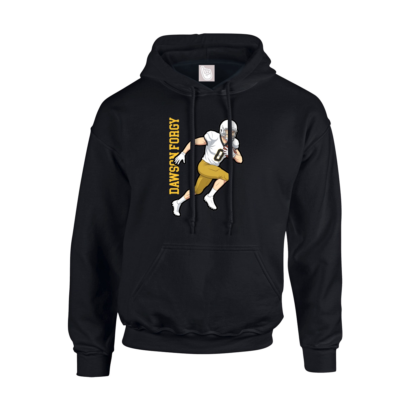 Youth Hoodie — Name Vertical in Black