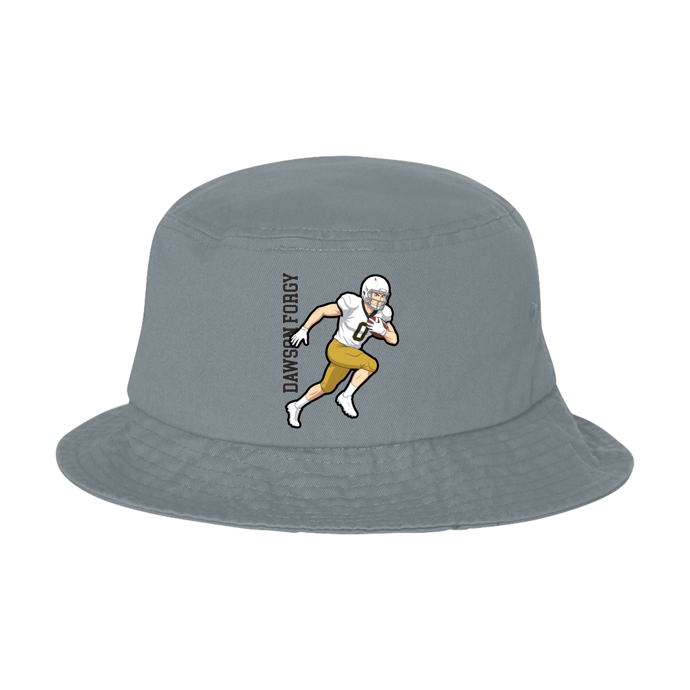 Bucket Cap — Name Vertical in Grey