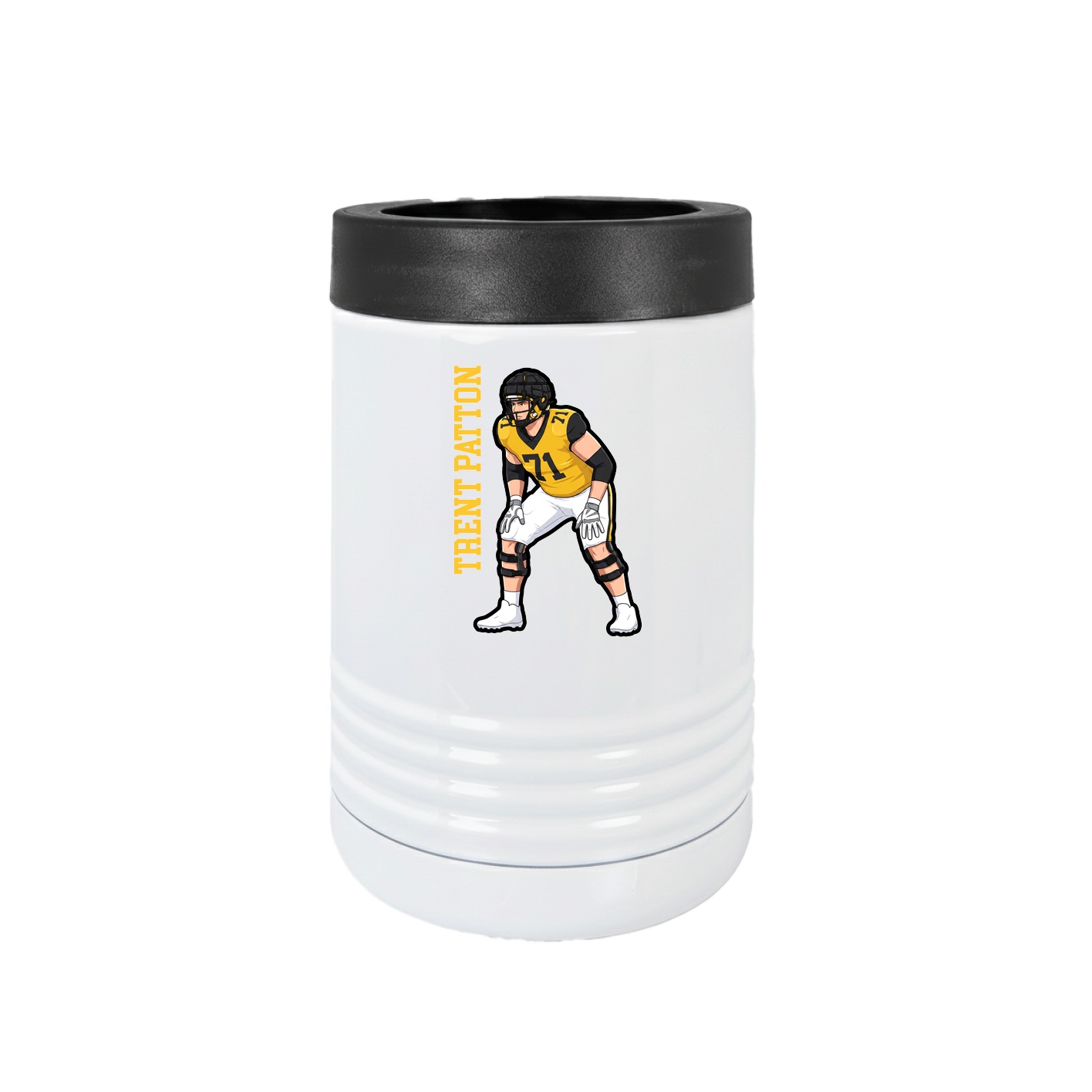 Beverage Holder — Name Vertical in White