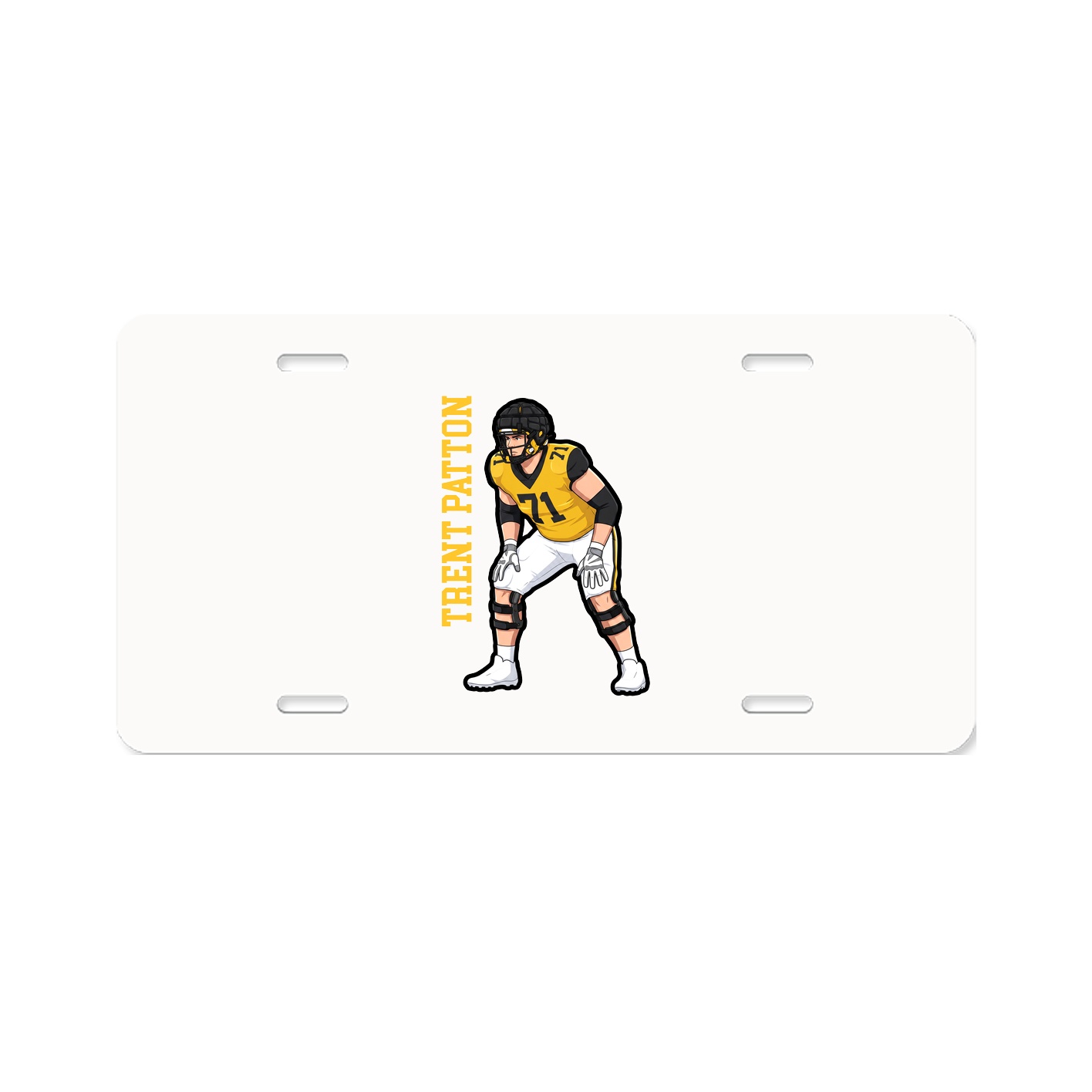 License Plate — Name Vertical in Classic