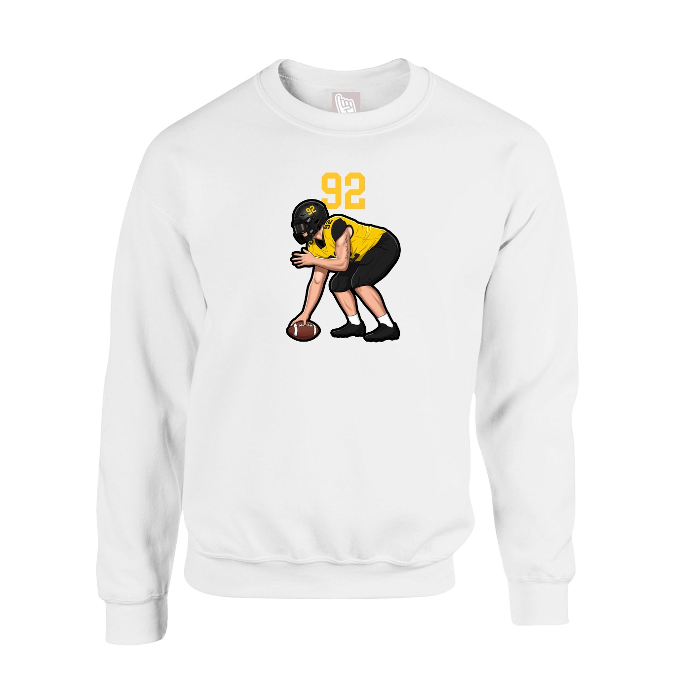 Fleece Crew — Number Top in White