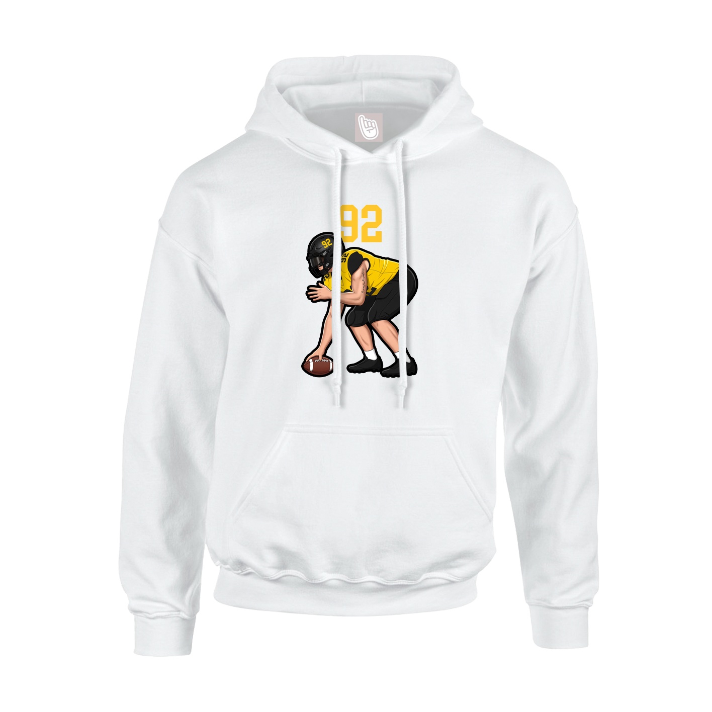 Youth Hoodie — Number Top in White
