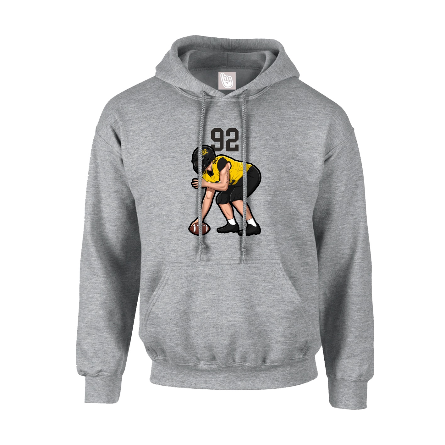 Youth Hoodie — Number Top in Grey