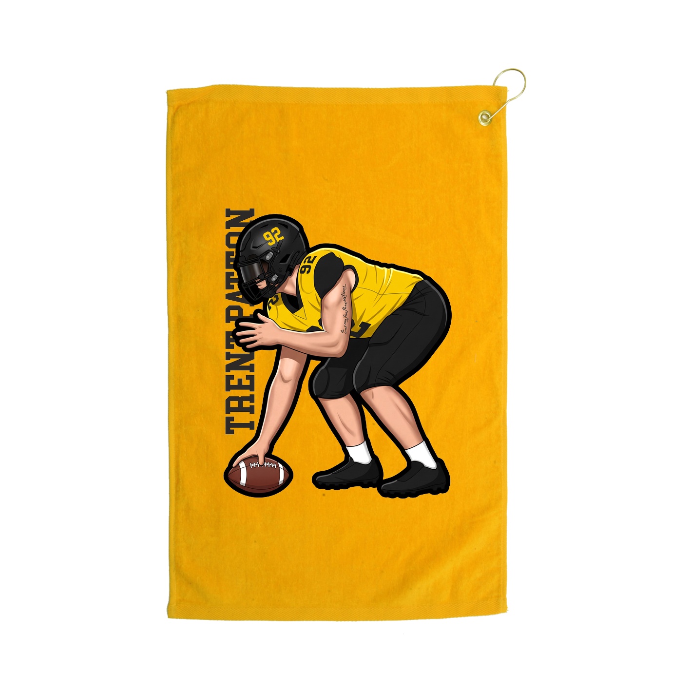 Golf Towel — Name Vertical in Gold