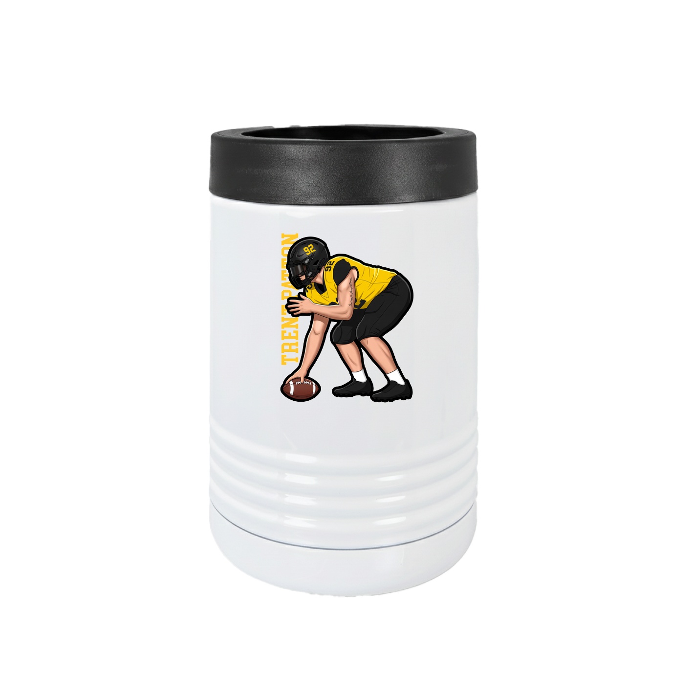 Beverage Holder — Name Vertical in White