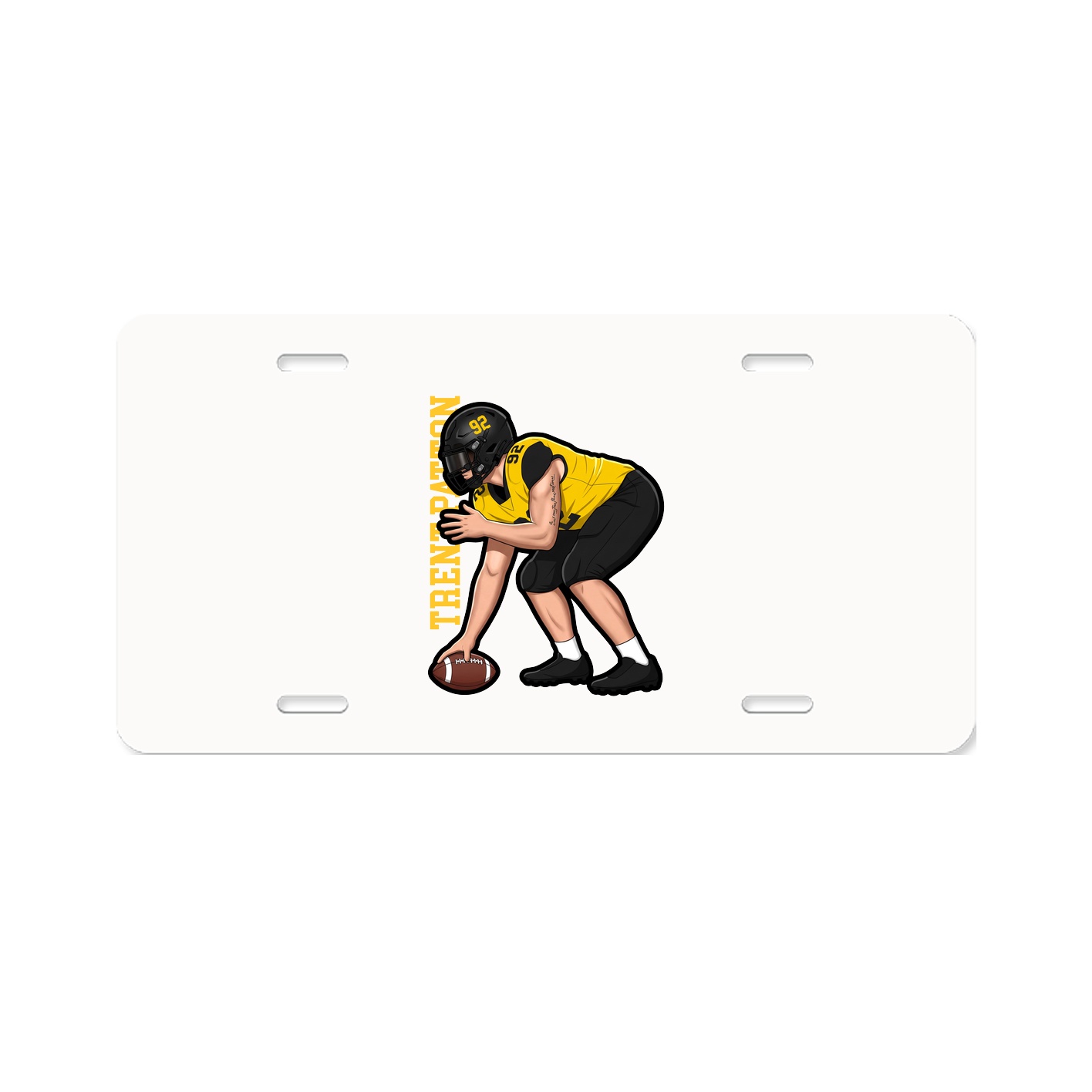 License Plate — Name Vertical in Classic