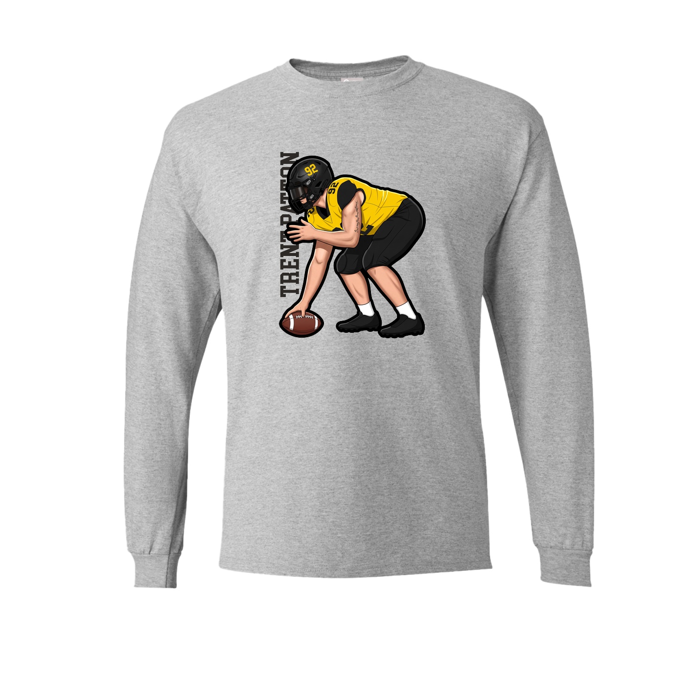 Long Sleeve Tee — Name Vertical in Grey