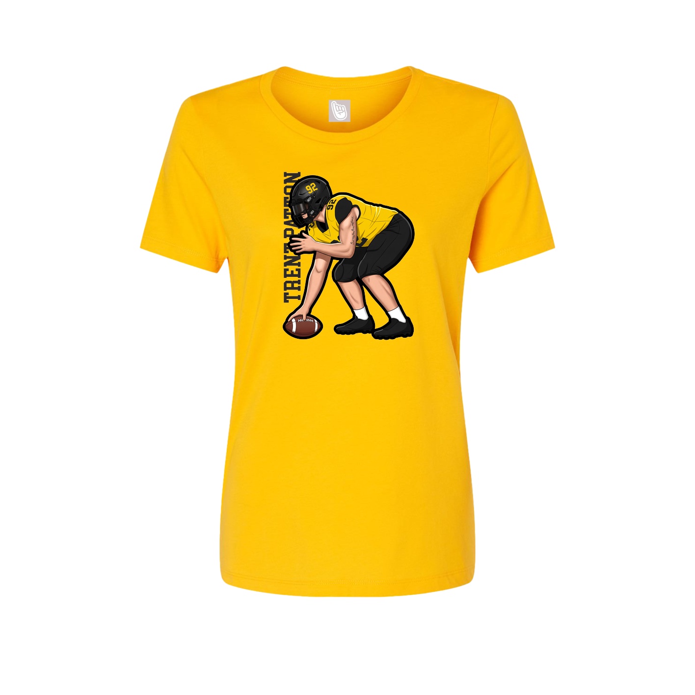 Fitted Women's Tee — Name Vertical in Gold