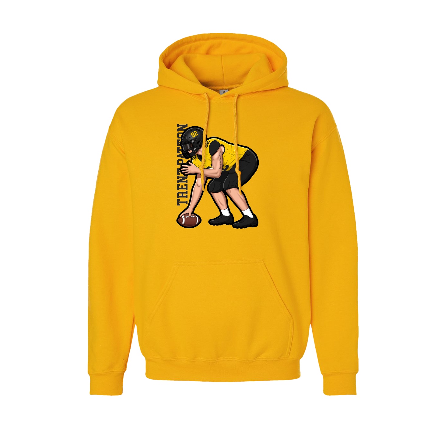 Youth Hoodie — Name Vertical in Gold