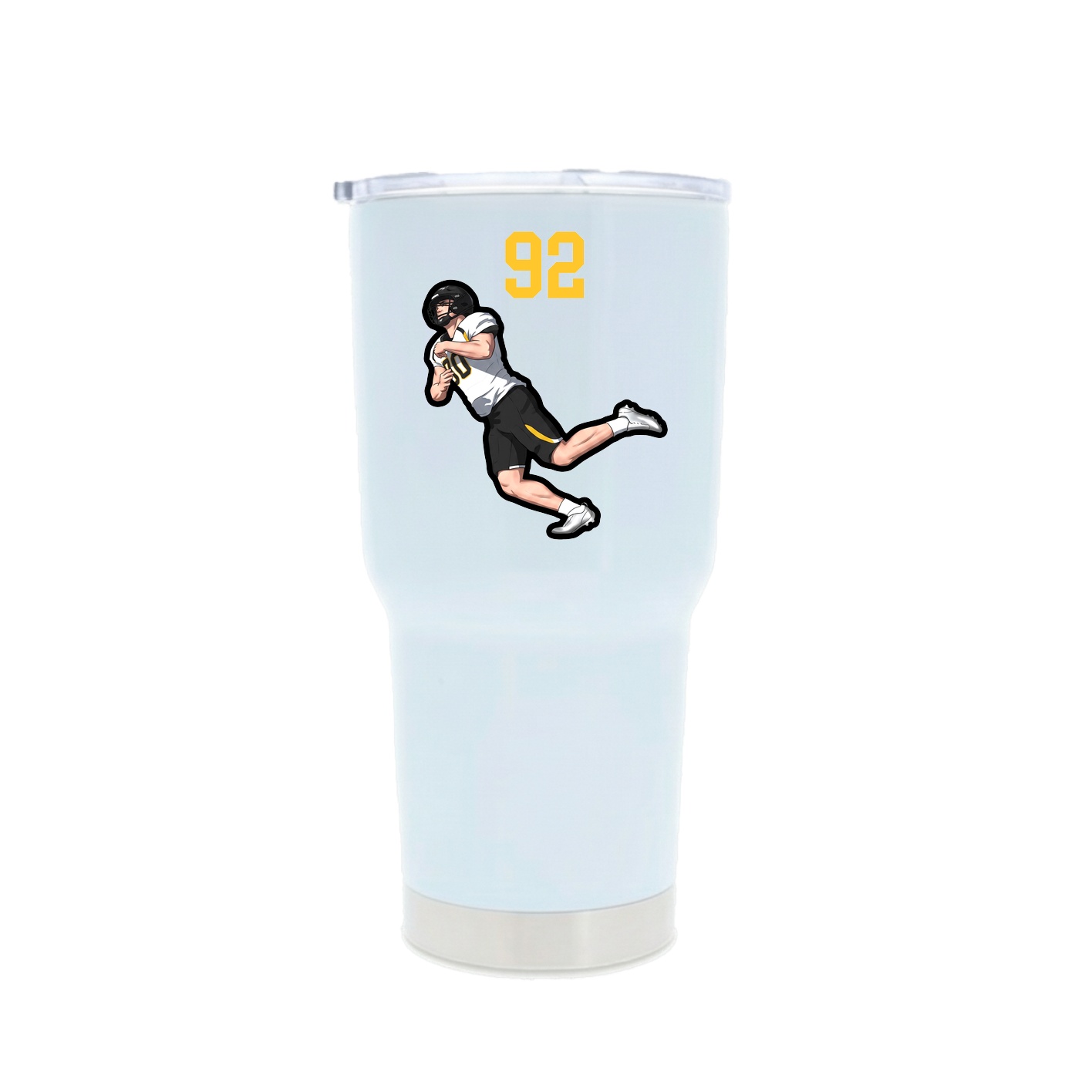 30oz Stainless Steel Tumbler — Number Top in White
