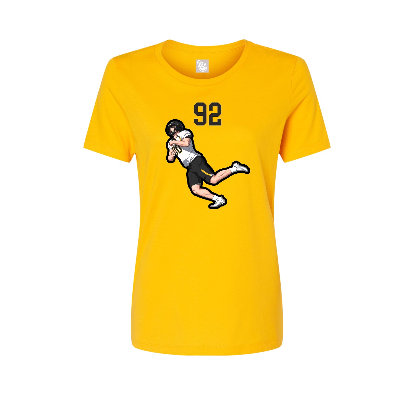 Womens Tee — Number Top in Gold