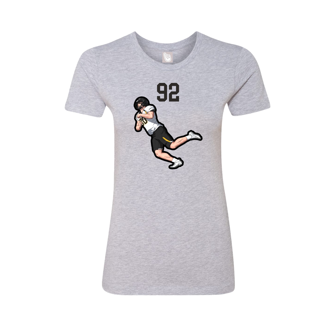 Fitted Women's Tee — Number Top in Grey