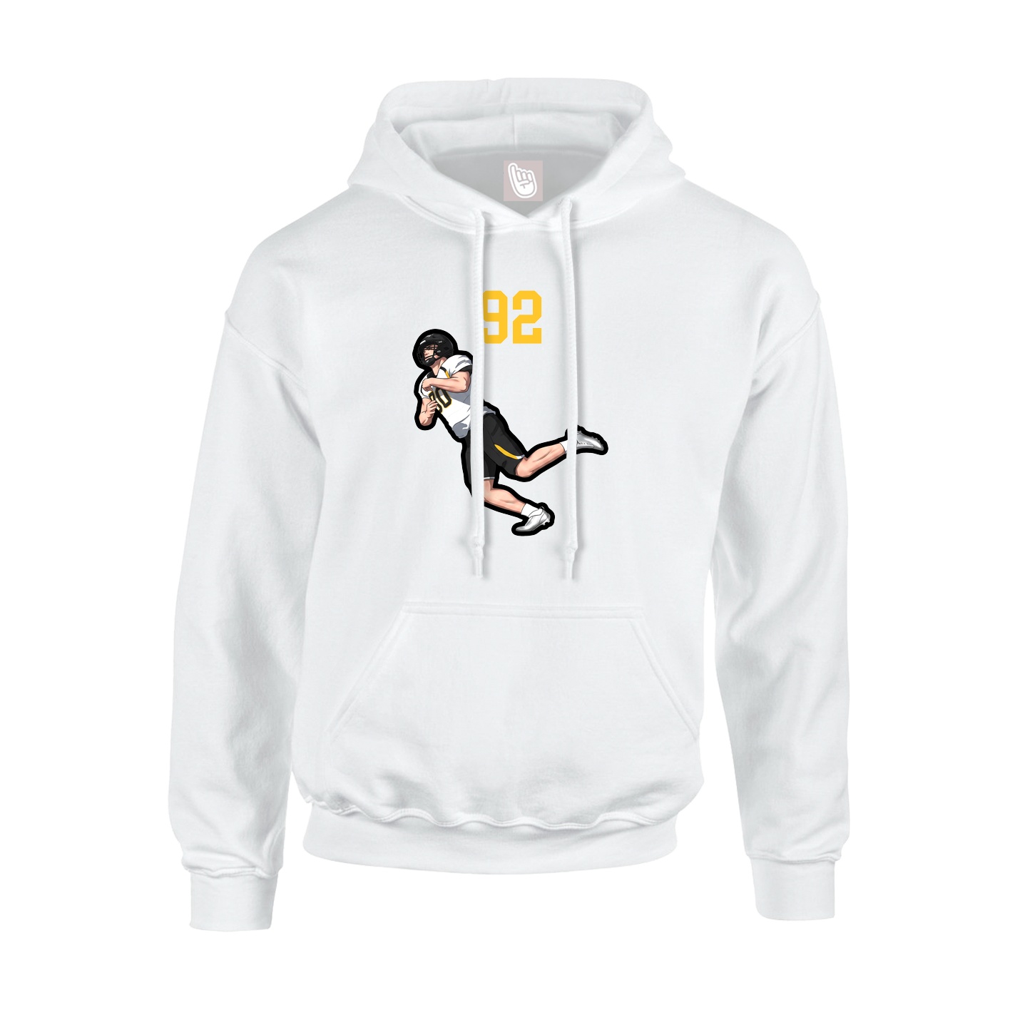 Youth Hoodie — Number Top in White