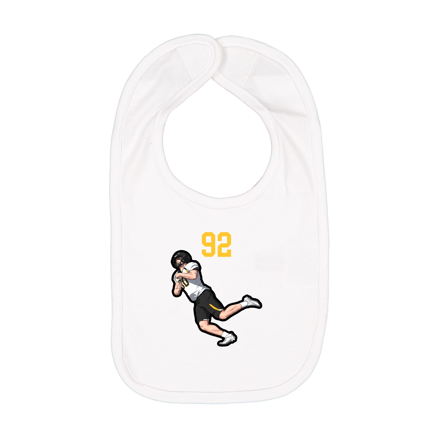 Infant Bib — Number Top in White