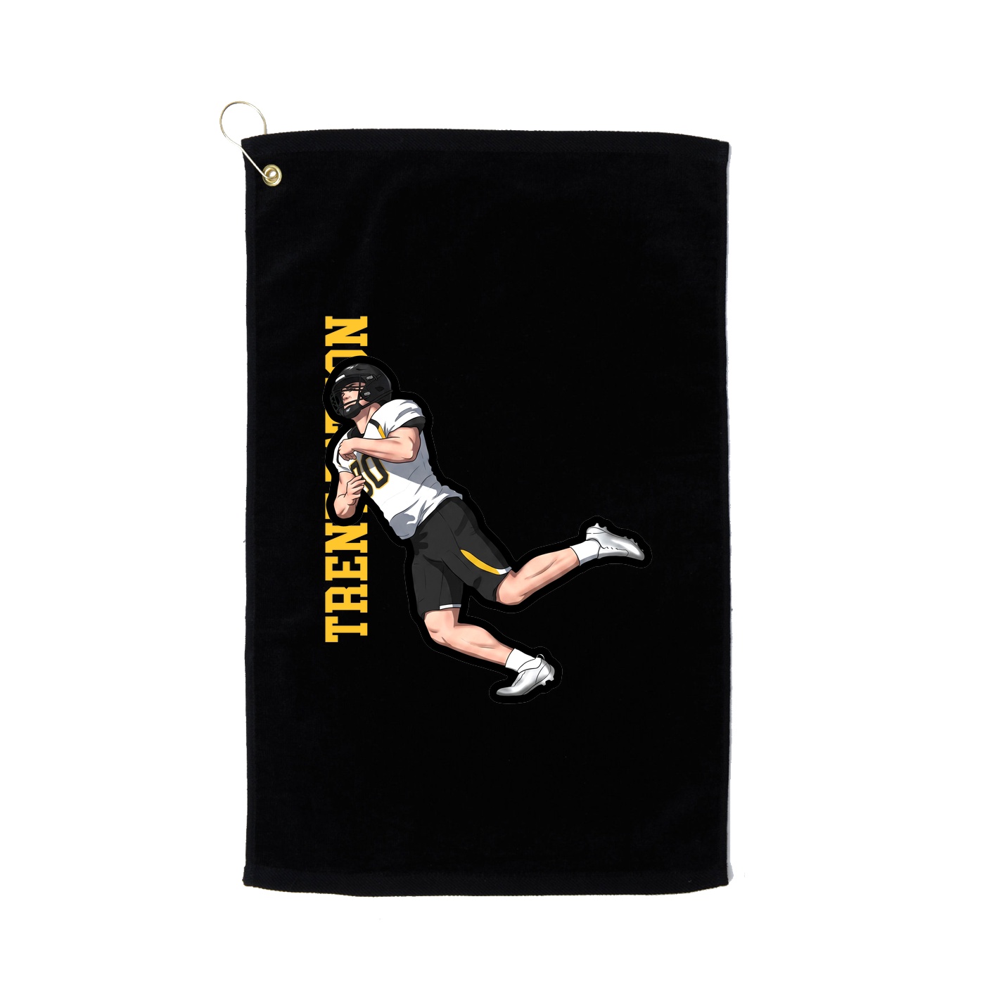 Golf Towel — Name Vertical in Black