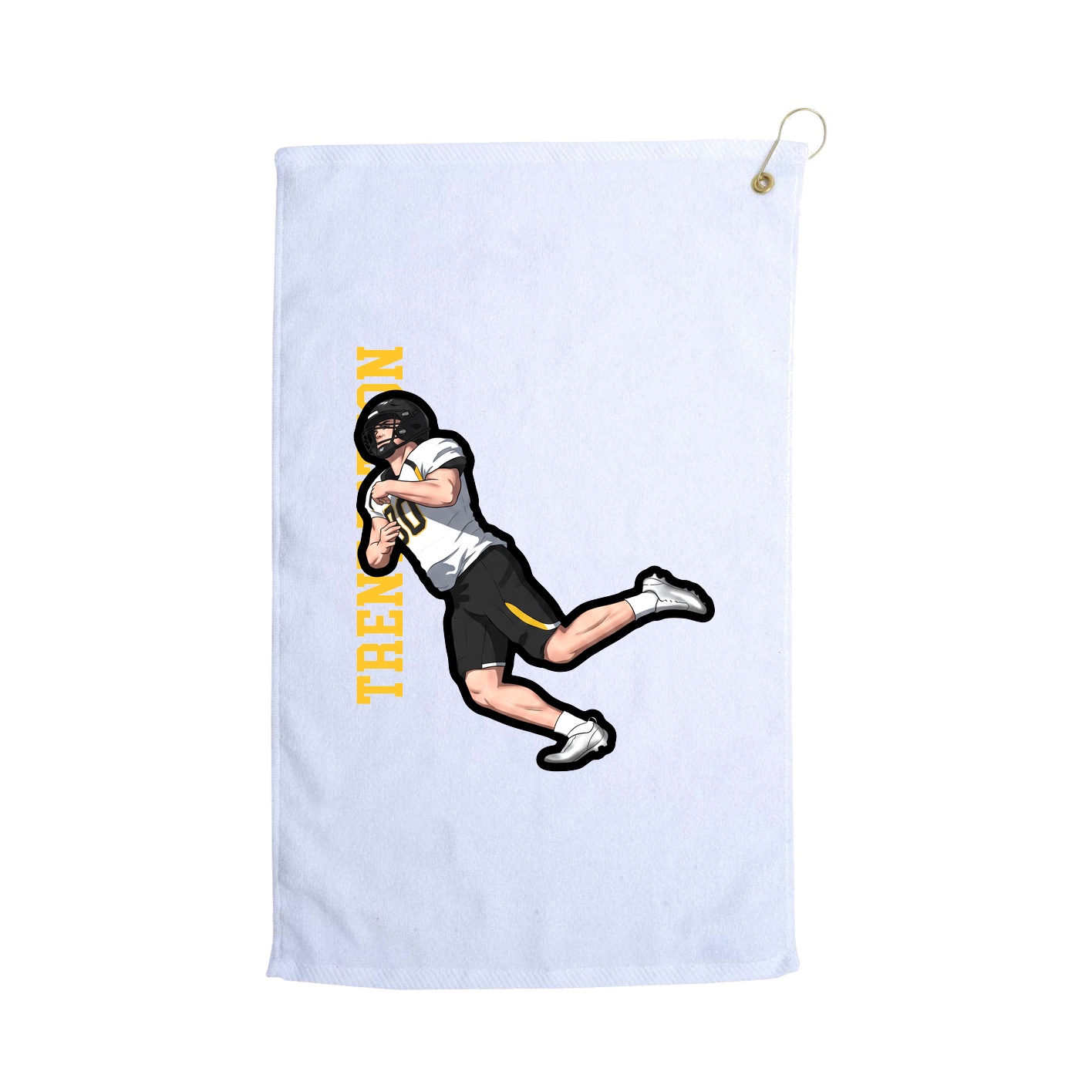 Golf Towel — Name Vertical in White