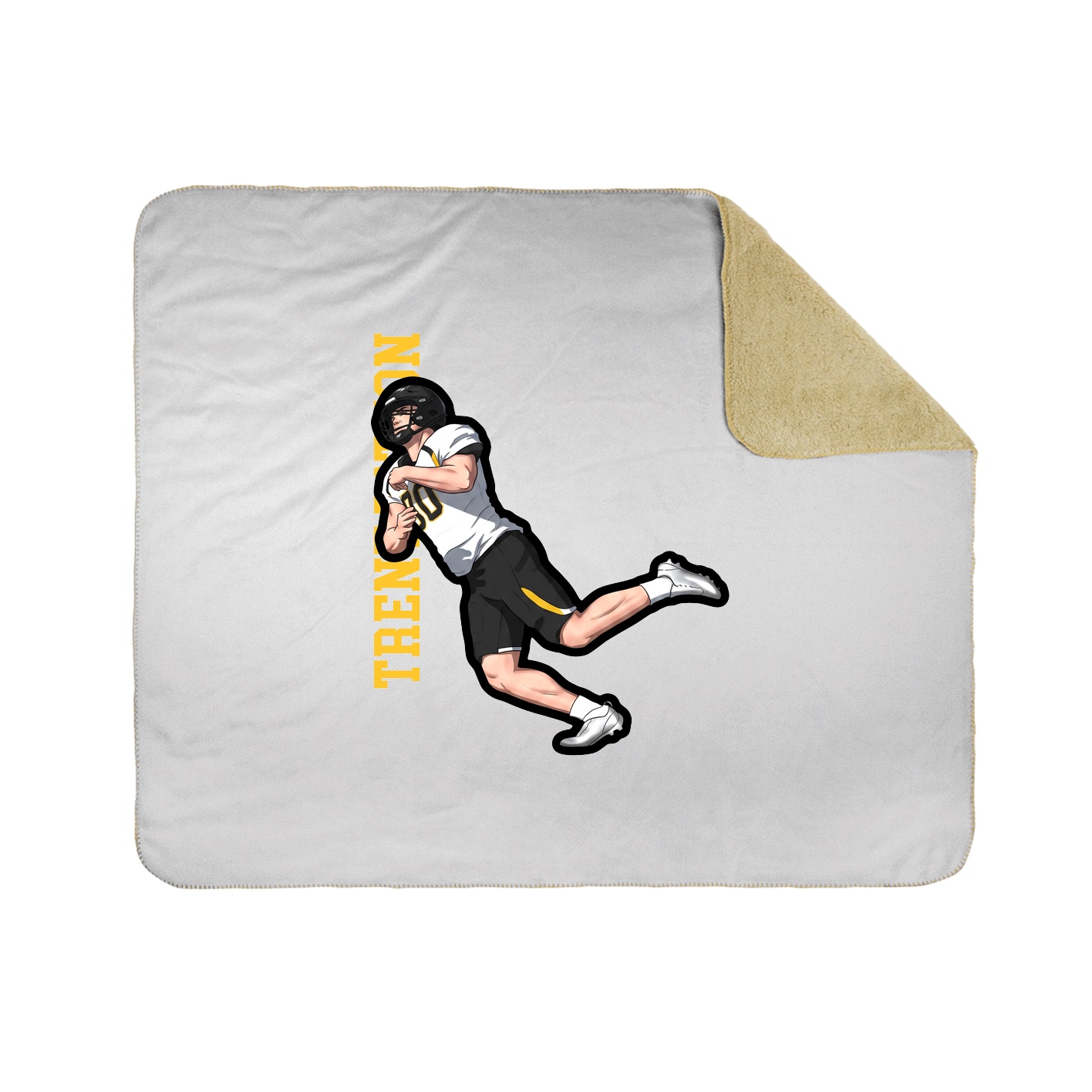 Throw Blanket — Name Vertical in White