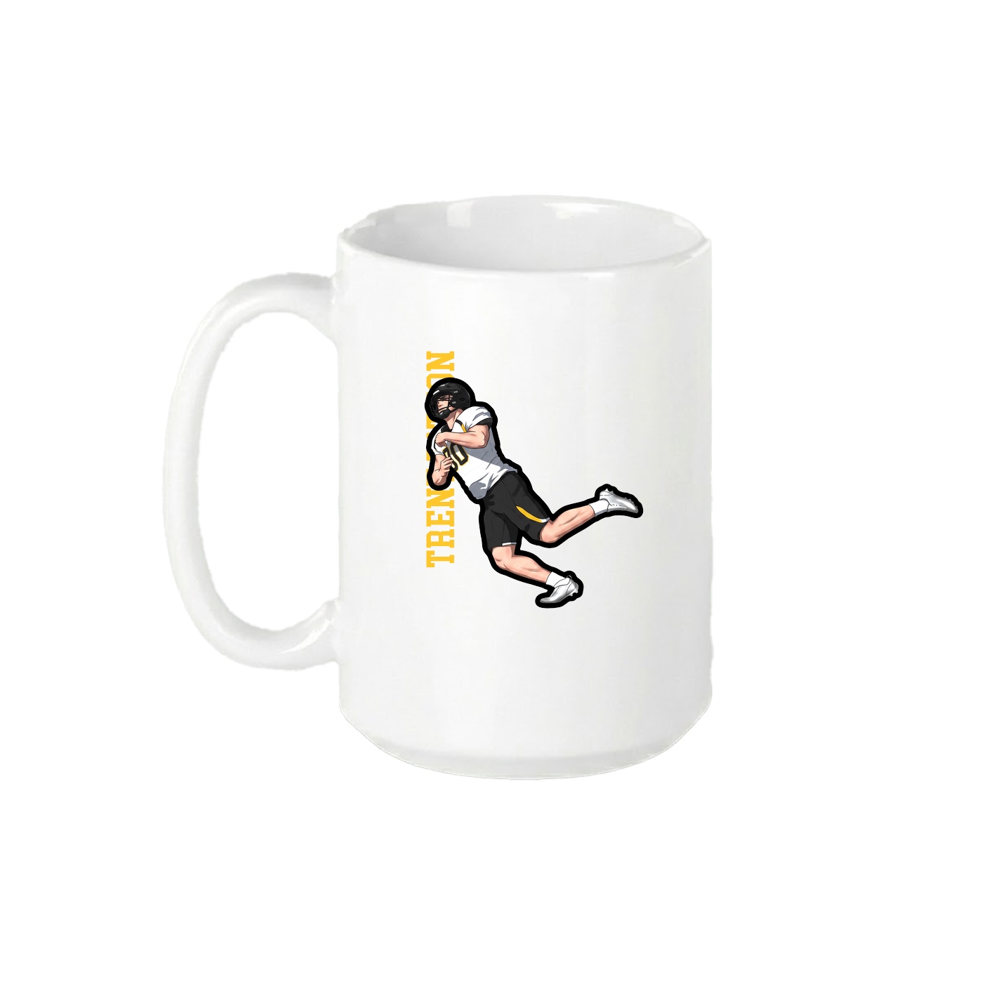 15oz Coffee Mug — Name Vertical in White