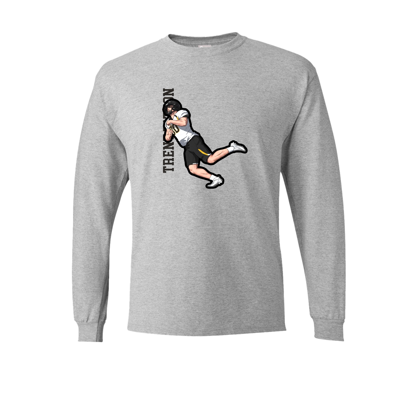 Long Sleeve Tee — Name Vertical in Grey
