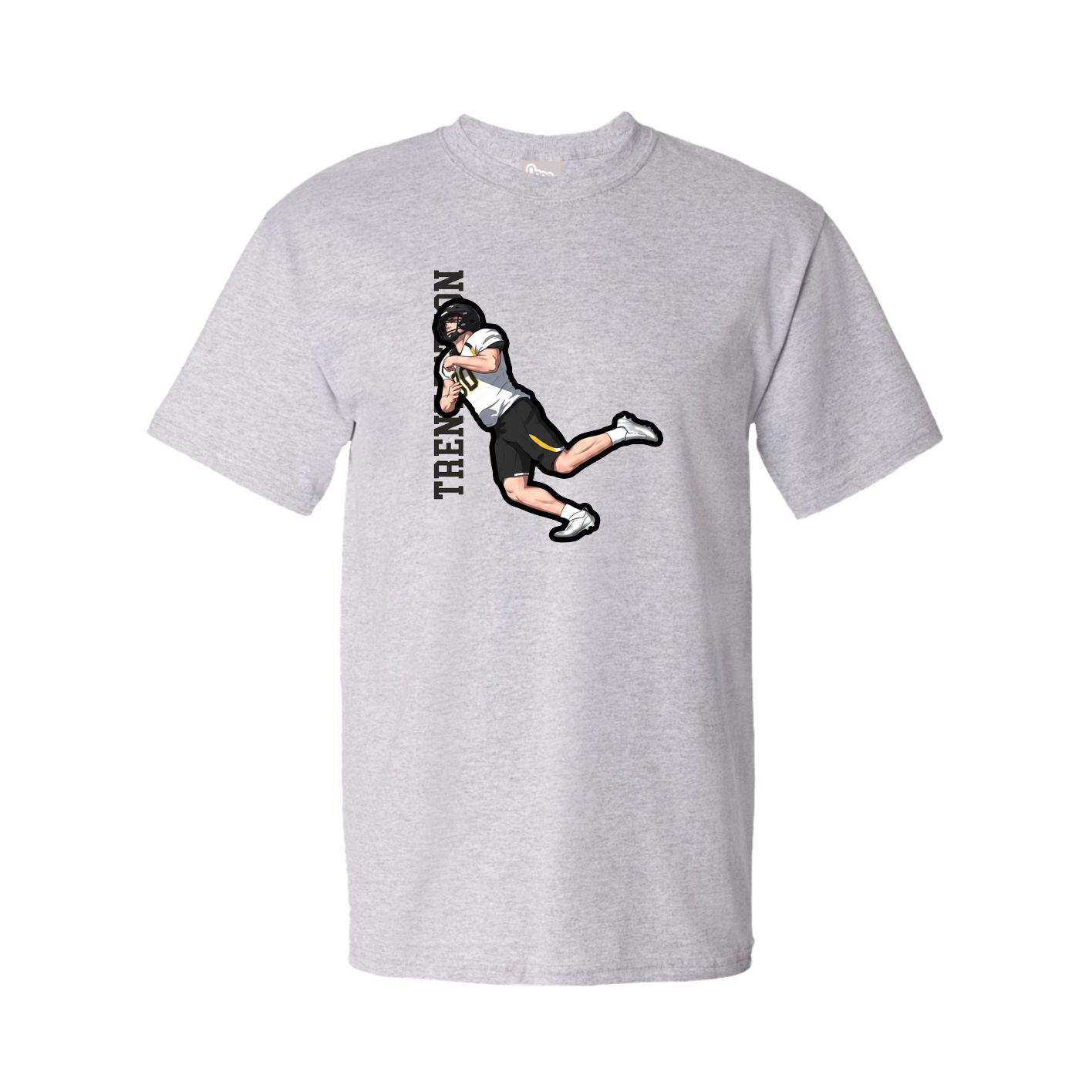 Youth Tee — Name Vertical in Grey