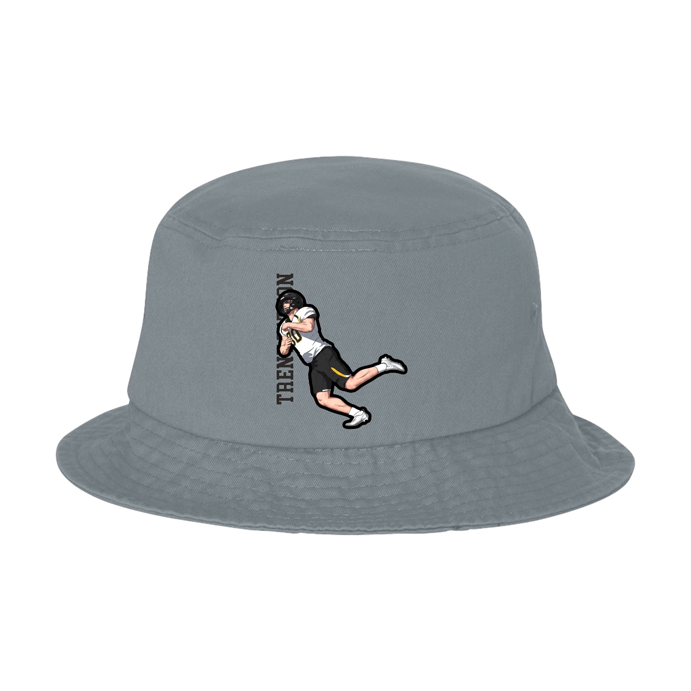 Bucket Cap — Name Vertical in Grey