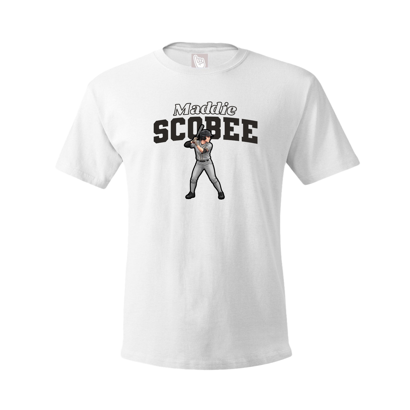 Youth Tee — Name Arch in White