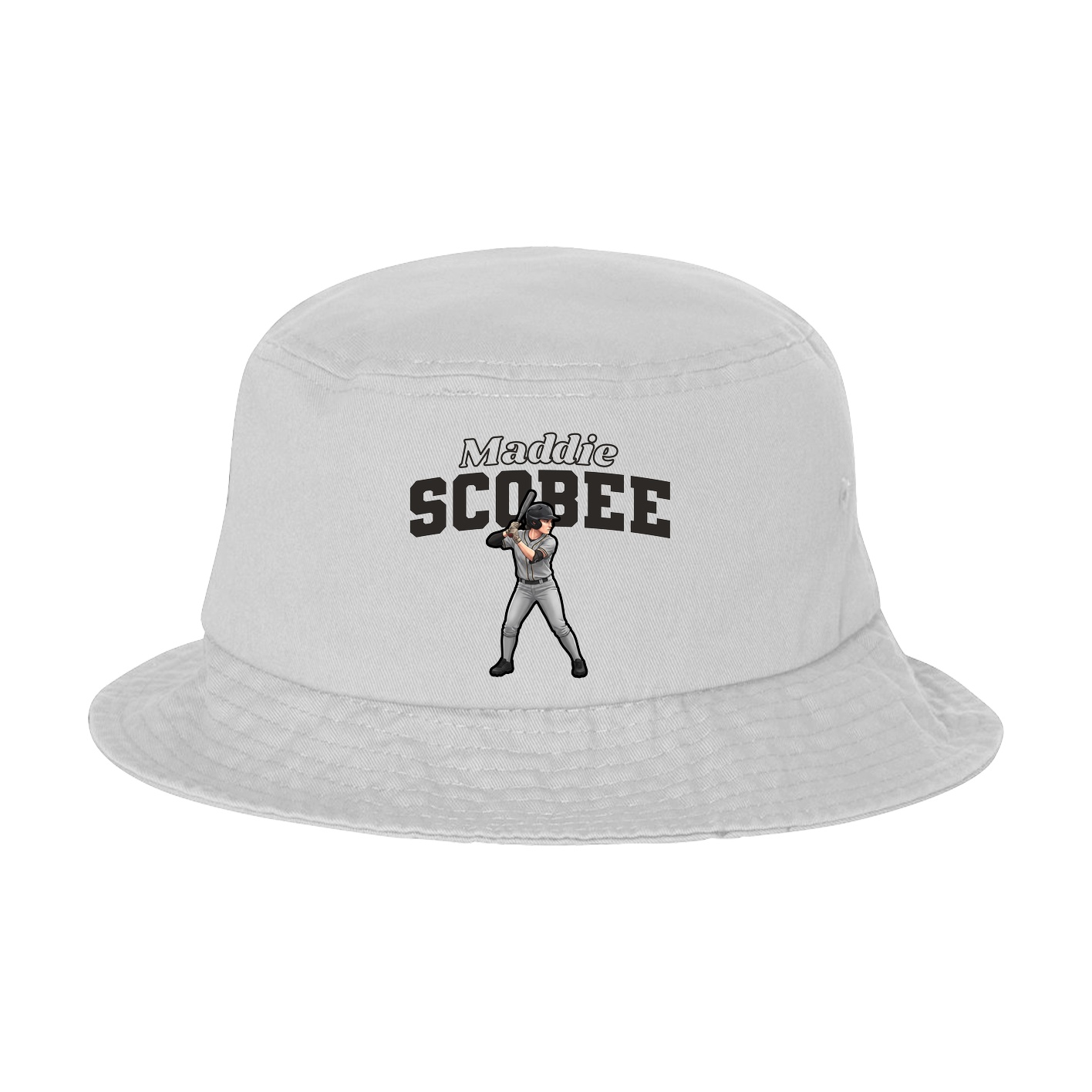 Bucket Cap — Name Arch in White