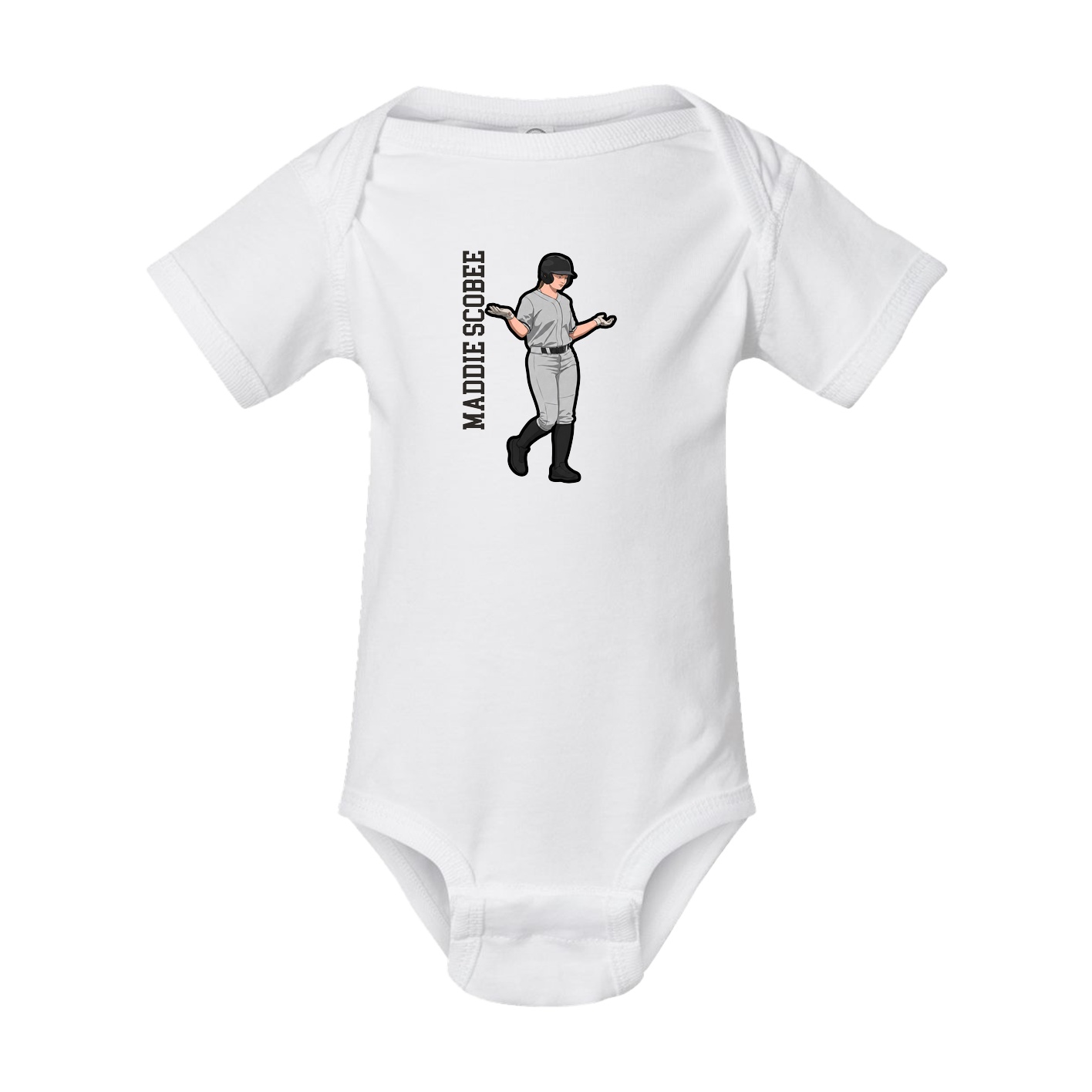 Baby Onesie — Name Vertical in White