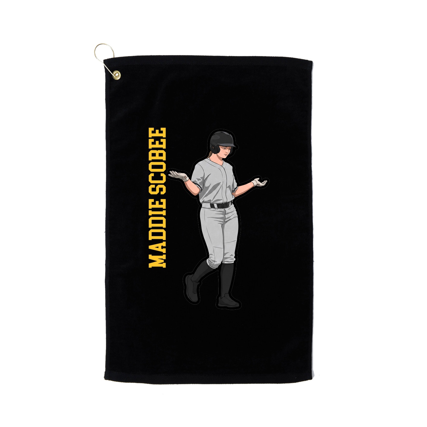Golf Towel — Name Vertical in Black