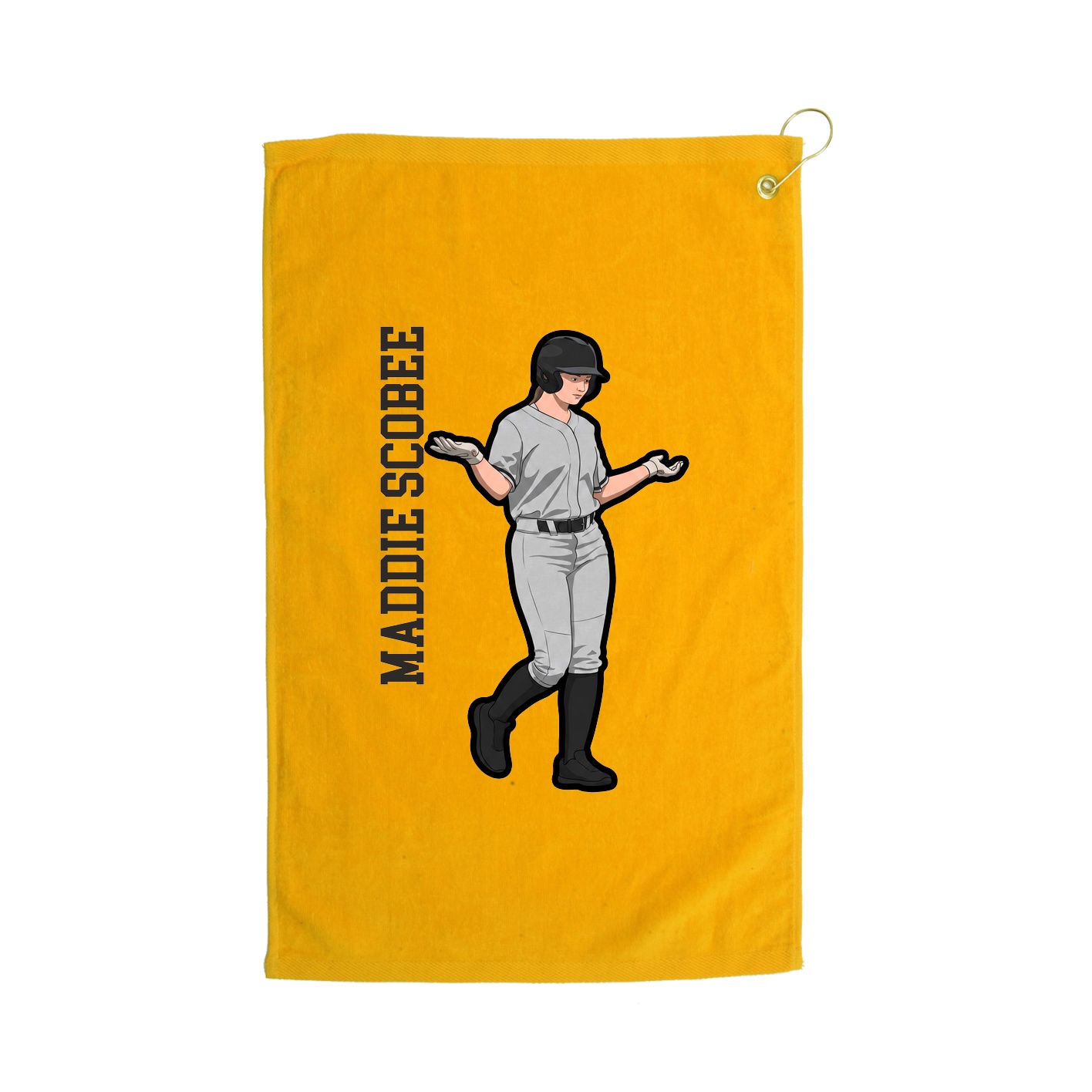 Golf Towel — Name Vertical in Gold