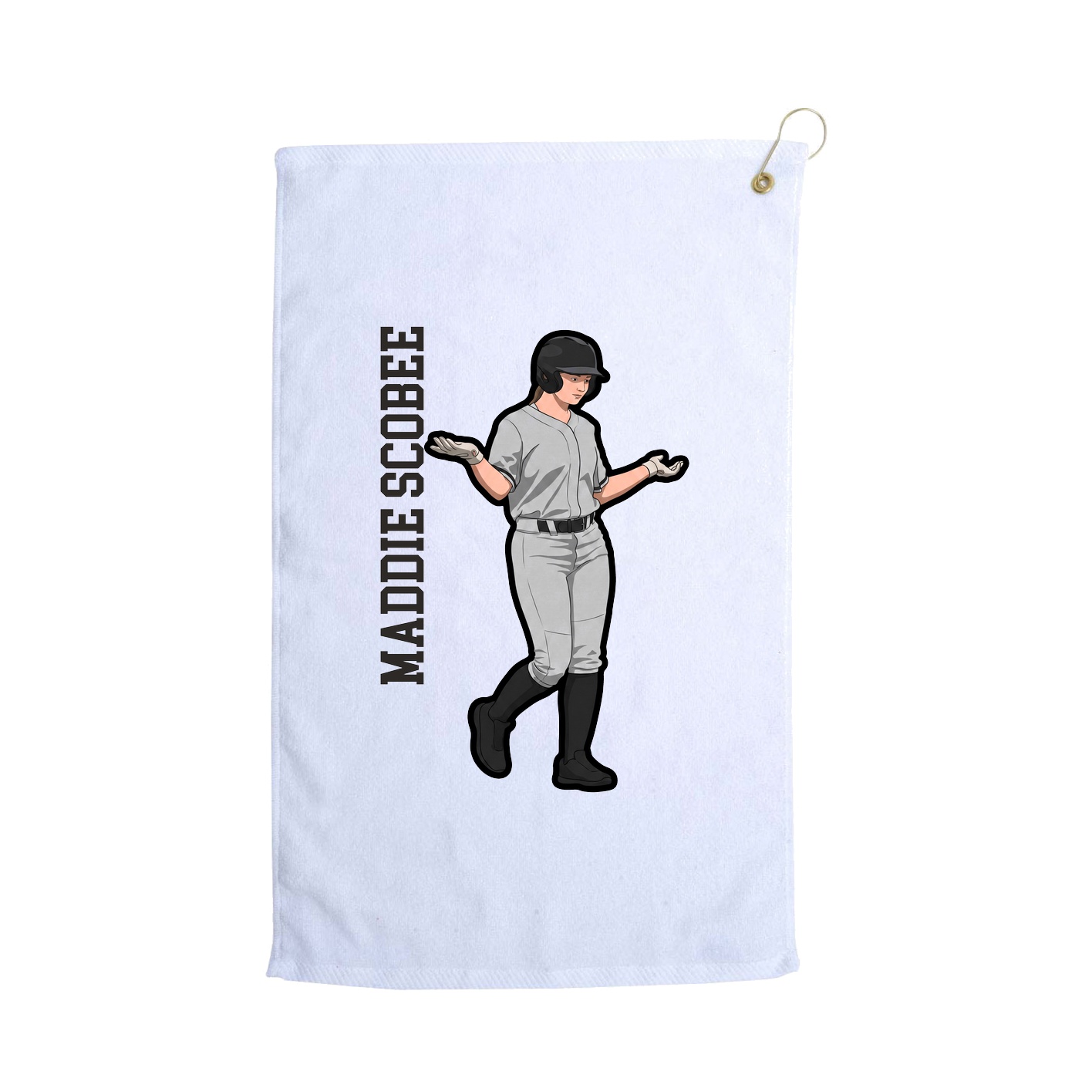 Golf Towel — Name Vertical in White