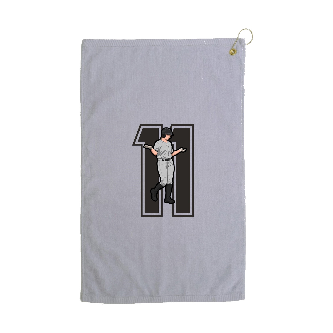 Golf Towel — Number in Grey