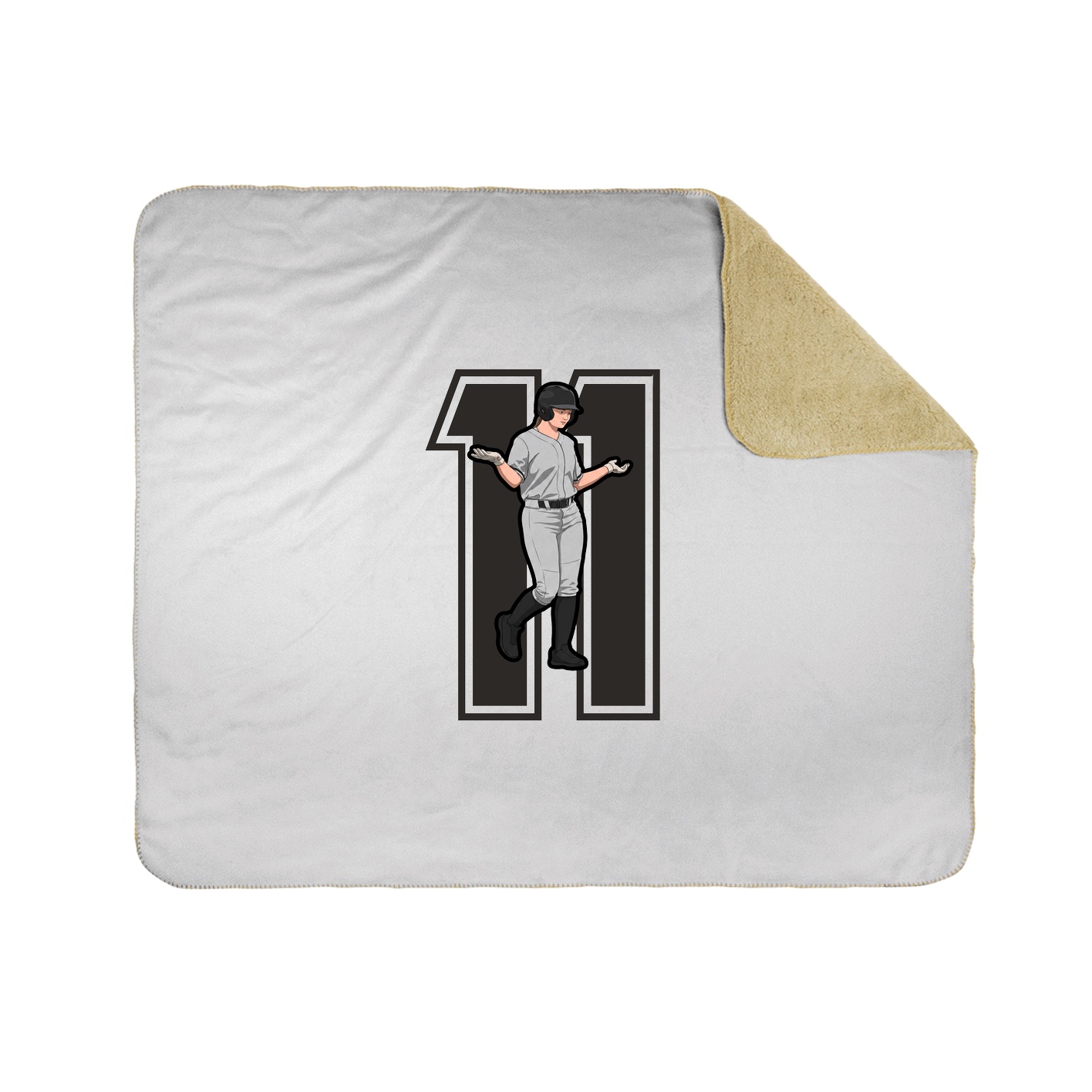 Throw Blanket — Number in White