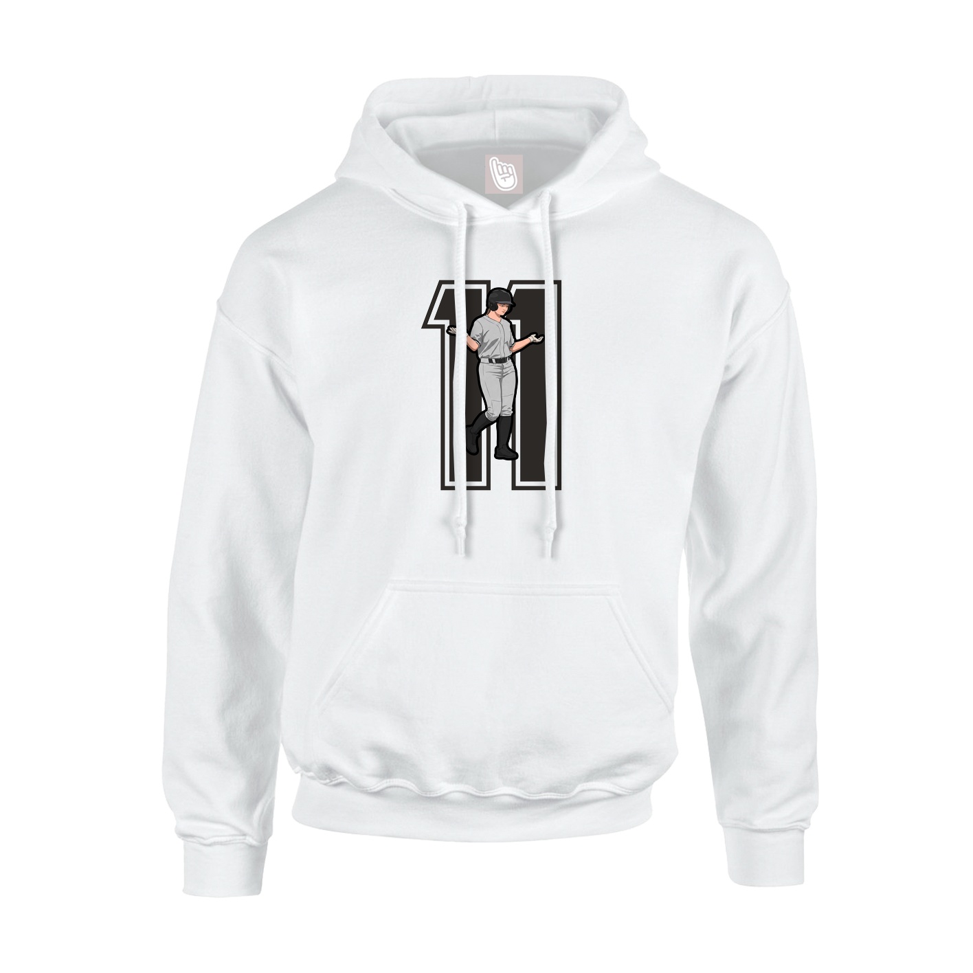 Youth Hoodie — Number in White