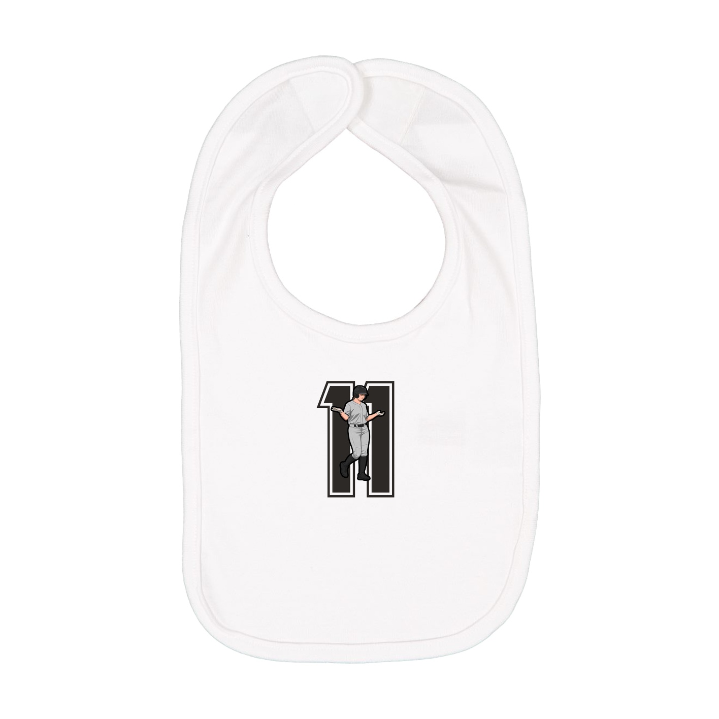 Infant Bib — Number in White