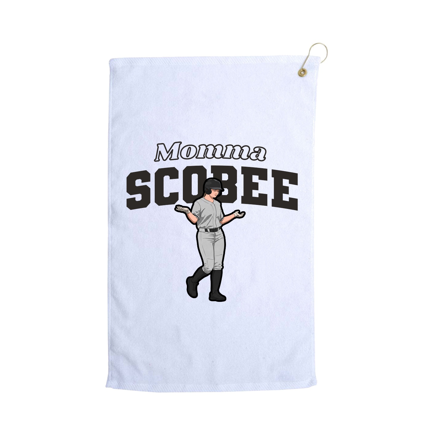 Golf Towel — Mothers Day Block in White