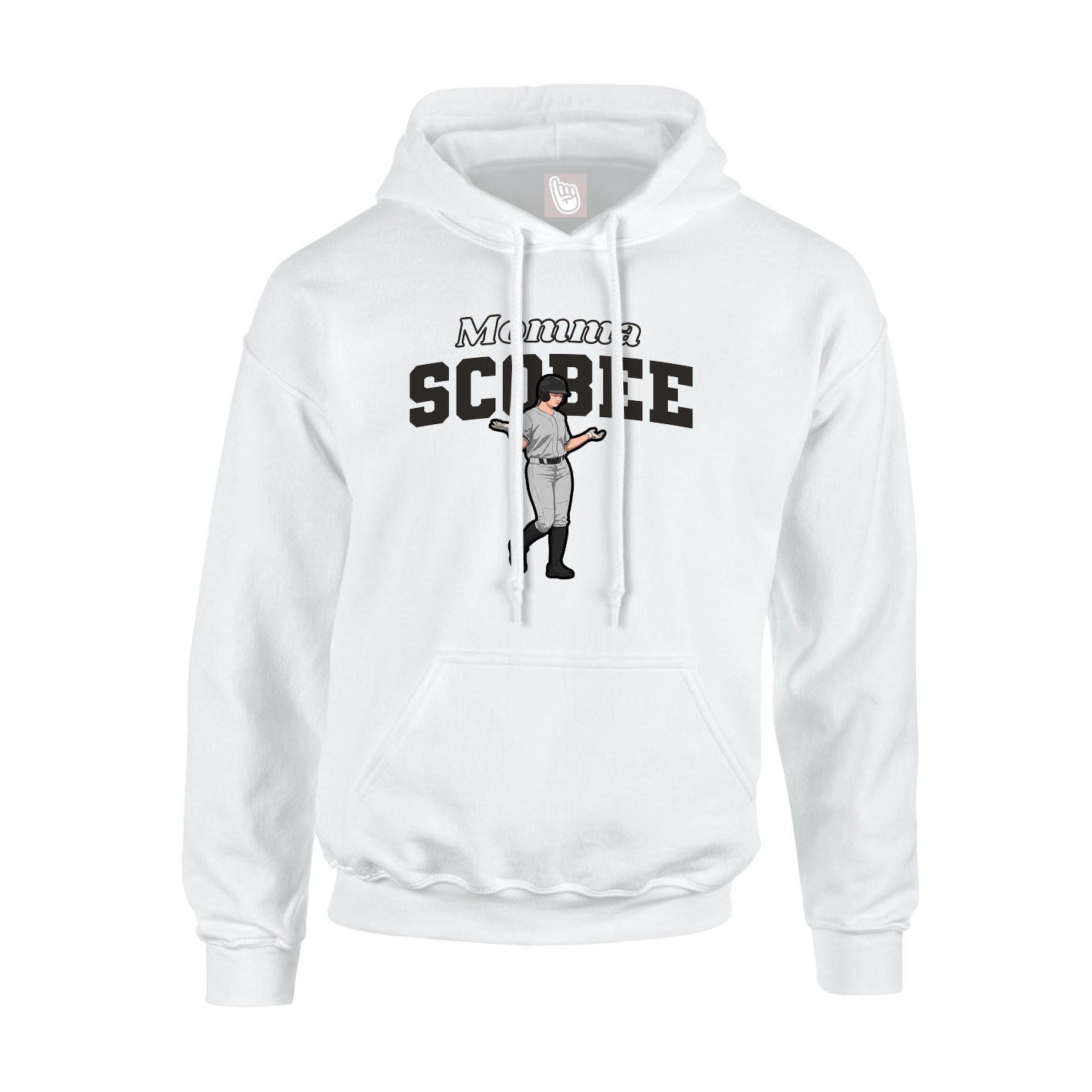 Youth Hoodie — Mothers Day Block in White